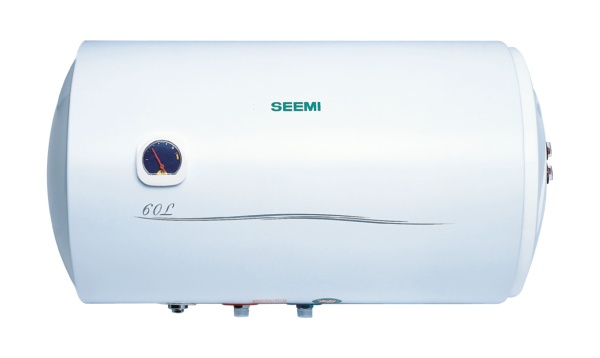 Horizontal electric water heater