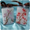 Pillar Candle Embossed With Plum