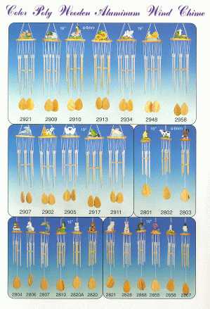 Color Poly Wooden Aluminum Wind Chime