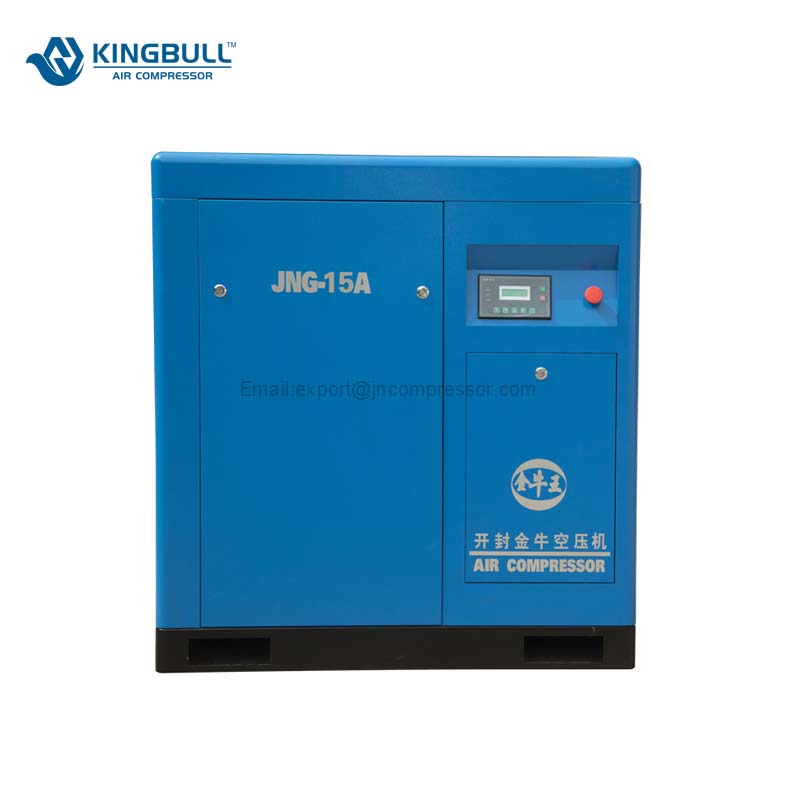 Hot sale ac electric 10 bar screw air compressor using the double-screw meshing technology, through the parallel meshing of rotors (or screw) rotation, so that the air between the rotor slots constantly produce periodic volume changes, thus generating compressed air. Compared with piston air compressor, screw air compressor has the advantages of high efficiency, more stable, more energy saving, low maintenance costs and etc.. Mainly used in machinery, metallurgy, power generation, automotive, shipbuilding, textile, chemical, petrochemical, electronics, paper, food, and other industries.