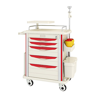 Emergency trolley with multiple drawers