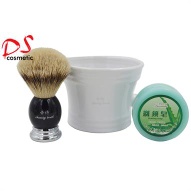 Dishi shaving soap ceramic bowl with shaving brush - DS-WBB