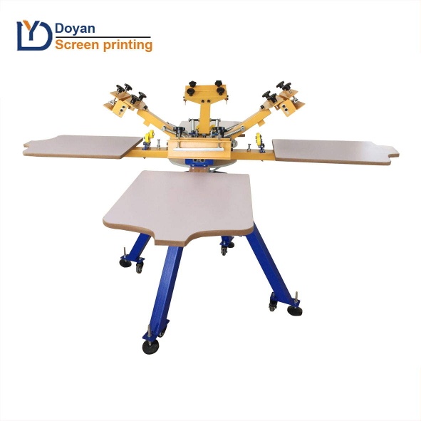 4 color 4 station rotary screen printing machine