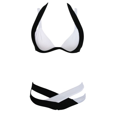 Women Sexy Patchwork Bikini Set Vintage Swimsuit 2016 Bandage Swimwear Best Soft Bathing Suit - 6015