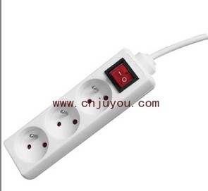 French style 3 way electric power socket with switch