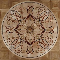 Hardwood parquet flooring medallion inlay flooring