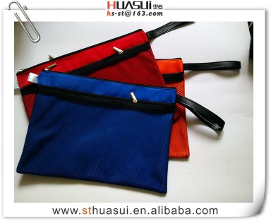 Nylon oxford colorful zip document bag, file organizer
