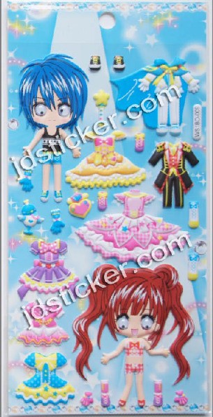 Wobble eyes dress up EVA puffy sticker
