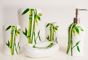 new design bamboo style bathroom set